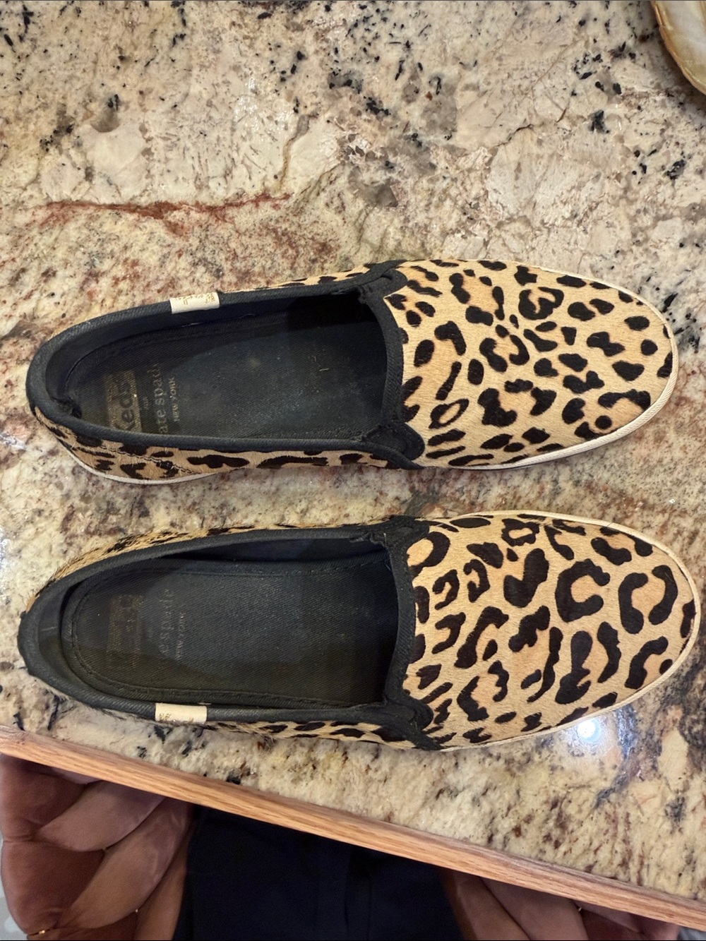 Keds by Kate Spade Leopard Print Slip-On Women's Sneakers - Neutral Black & Tan
